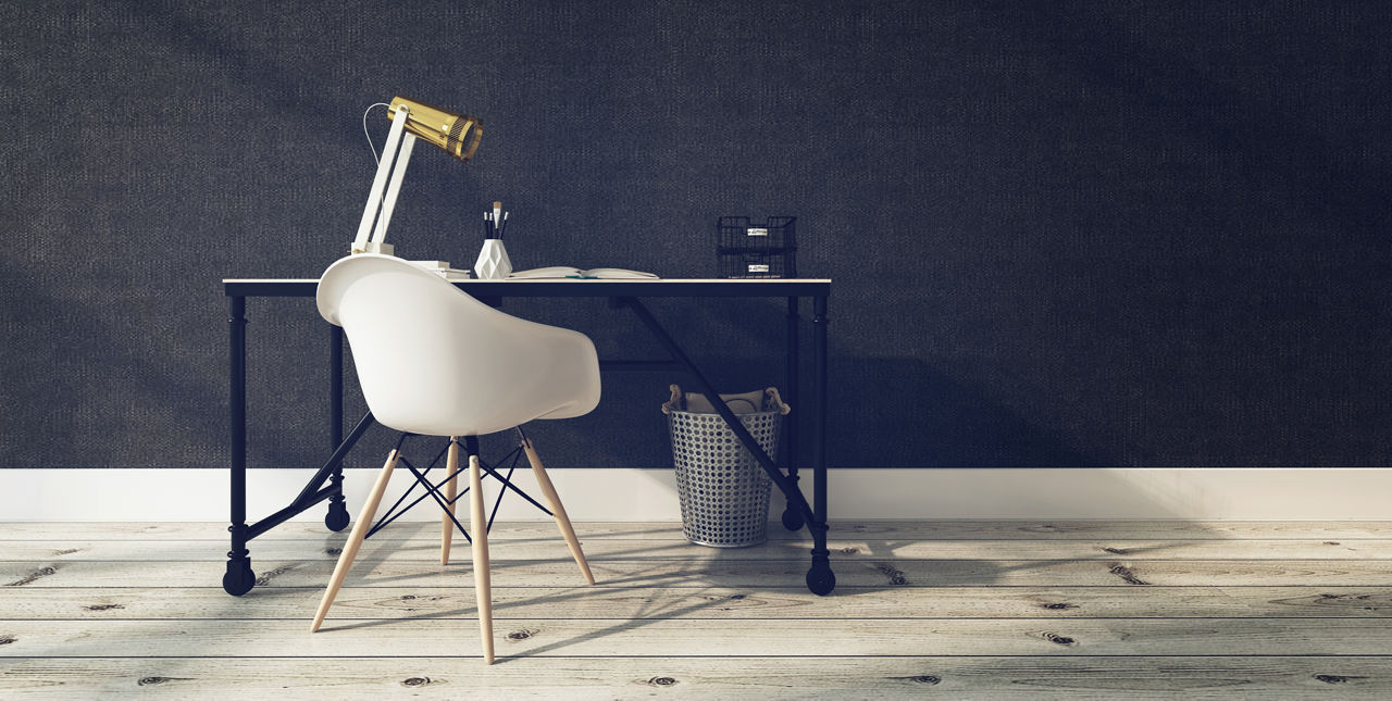 Modern work desk with ergonomic chair